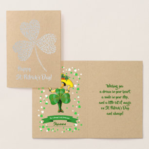 Alles Gute zum St. Patrick's Day. Vintag Little Ir Folienkarte