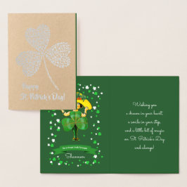 Alles Gute zum St. Patrick's Day. Vintag Little Ir Folienkarte