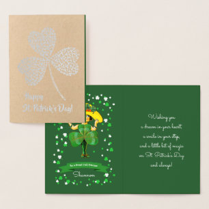 Alles Gute zum St. Patrick's Day. Vintag Little Ir Folienkarte
