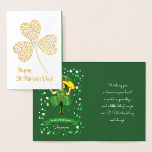 Alles Gute zum St. Patrick's Day. Vintag Little Ir Folienkarte