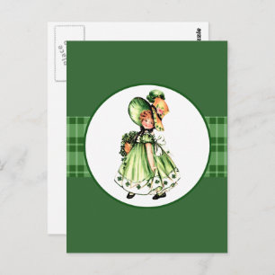 Alles Gute zum St. Patrick's Day. Vintag Little Ir Postkarte