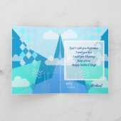 Alles Gute zum Tag des Vaters! Moderne blaue Farbe Karte (Innenseite)