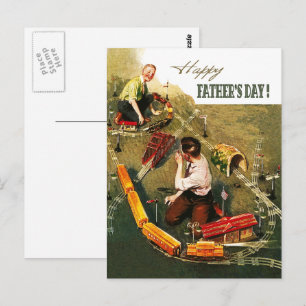 Alles Gute zum Tag des Vaters. Vintage Kunst Postkarte