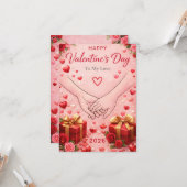 Alles Gute zum Valentinstag 2026 Romantische Liebe Karte (Vorderseite/Rückseite Beispiel)