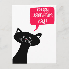 Alles Gute zum Valentinstag! Niedliche Black Cat P Feiertagspostkarte