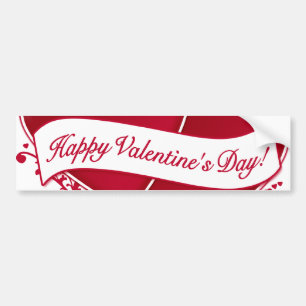 Alles Gute zum Valentinstag! Rote Herzen Autoaufkleber