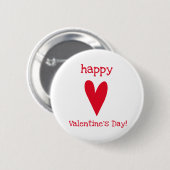 Alles Gute zum Valentinstag! Rotes Herz Button (Vorne & Hinten)