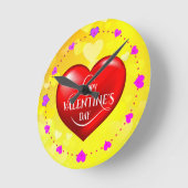 Alles Gute zum Valentinstag! Runde Wanduhr (Winkel)