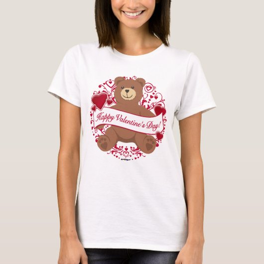Alles Gute zum Valentinstag! Teddybär T-Shirt (Vorderseite)