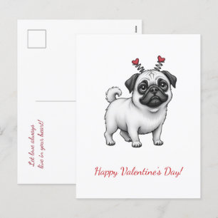 Alles Gute zum Valentinstag! Valentinstagskarte. Feiertagspostkarte