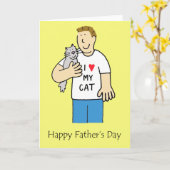 Alles Gute zum Vater für Cat Lover. Karte (Gelbe Blume)