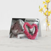 Alles Gute zum Vater ... Vom Weimaraner Hund Karte (Gelbe Blume)