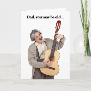 Alles Gute zum Vatertag Alter Mann spielt Gitarre  Feiertagskarte