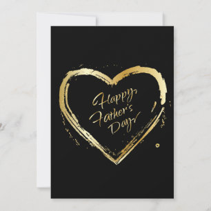 Alles Gute zum Vatertag! Elegante Gold-Herz-Kallig Feiertagskarte