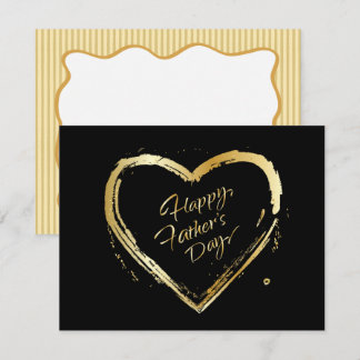 Alles Gute zum Vatertag! Elegante Gold-Herz-Kallig Mitteilungskarte