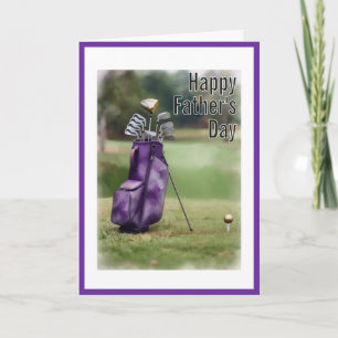 Alles Gute zum Vatertag Golfbag, Schläger und Ball Karte