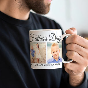Alles Gute zum Vatertag Graue Schrift Foto Kaffeetasse