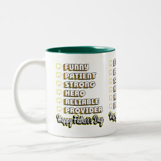Alles Gute zum Vatertag Lustige Checkliste Held Er Zweifarbige Tasse