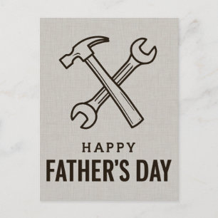 Alles Gute zum Vatertag mit Hammer und Schraubensc Postkarte