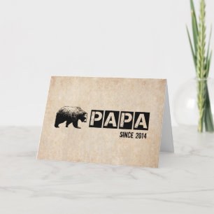 Alles Gute zum Vatertag mit Papa Bär Grunge Schwar Karte