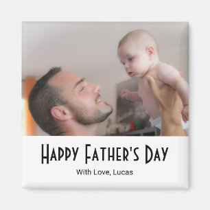 Alles Gute zum Vatertag Modern Foto Schwarz Weiß Magnet