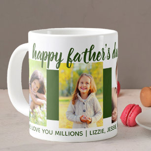 Alles Gute zum Vatertag Opa 4 Foto Grün Jumbo-Tasse