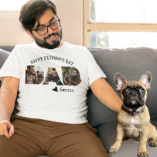 Alles Gute zum Vatertag Papa Von Hund Foto Vorlage T-Shirt
