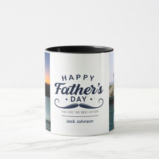 Alles Gute zum Vatertag Schnurrbart-Tribut-Design Tasse (Zentrum)