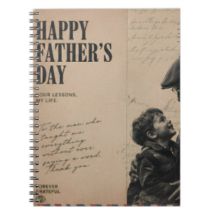 Alles Gute zum Vatertag Vintage-Brief und Opa-Port Notizblock