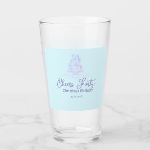 Alles Gute zum vierzigsten Geburtstag Kuchen blau Glas