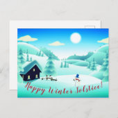Alles Gute zum Winter! Snowman Scenery Custom Postkarte (Vorne/Hinten)