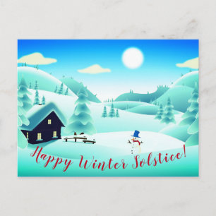 Alles Gute zum Winter! Snowman Scenery Custom Postkarte