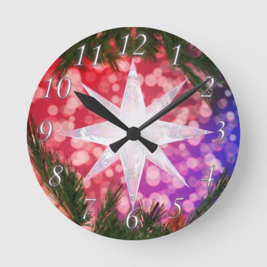 Alles Gute zur Weihnachtszeit Runde Wanduhr (Vorderseite)