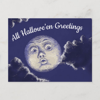 Alles Guten Halloween Grüße Vintage Mond Postkarte