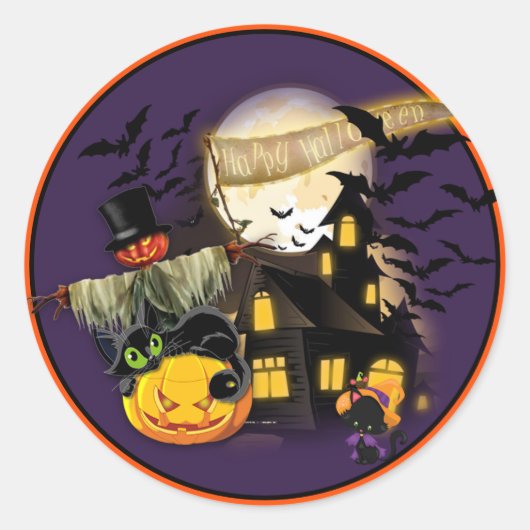 Alles Halloween Stickers Set der 20 Runde (Vorderseite)