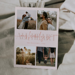 Alles Herz Pfirsich Multi Foto Valentinstag Feiertagskarte