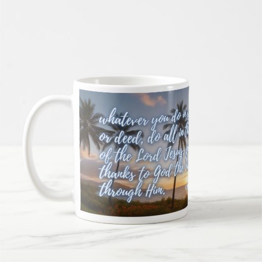 Alles im Namen Jesu Tasse (Links)
