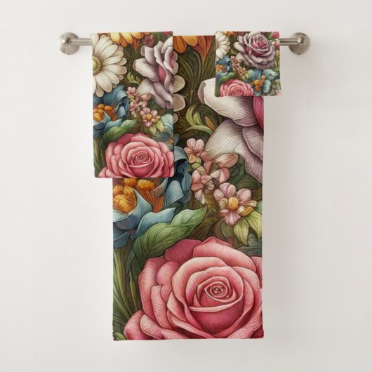 Alles in allem Blumendesign Badhandtuch Set (Insitu)