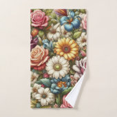 Alles in allem Blumendesign Badhandtuch Set (Handtuch)