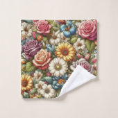 Alles in allem Blumendesign Badhandtuch Set (Waschlappen)