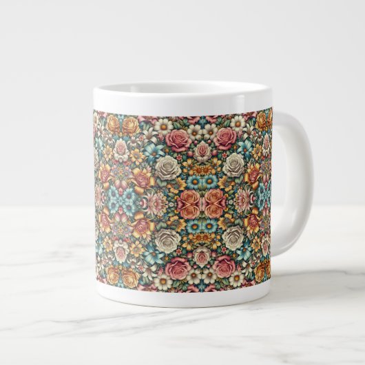 Alles in allem Blumendesign Jumbo-Tasse (Vorderseite Rechts)