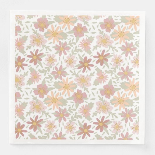 Alles in allem Blumendesign Serviette (Vorderseite)