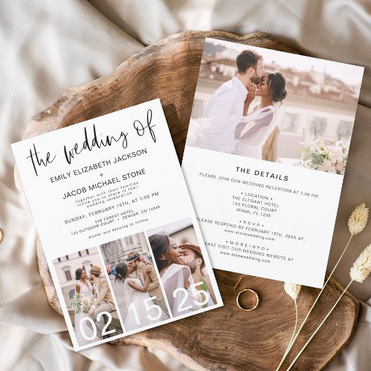 Alles in allem die Hochzeit des Minimalistischen E Einladung