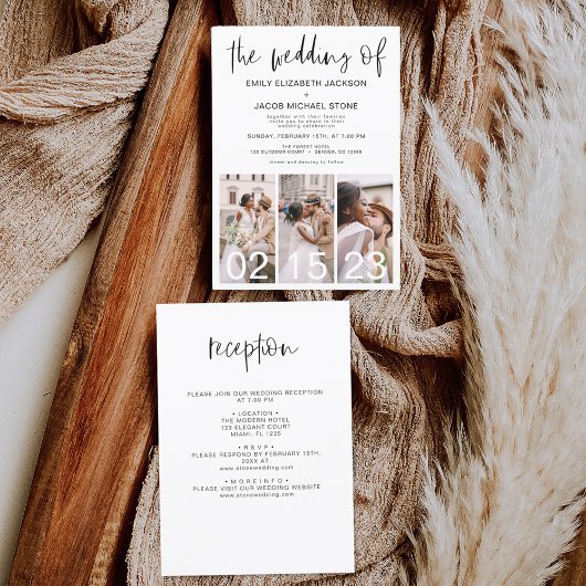 Alles in allem die Hochzeit des Minimalistischen E Einladung