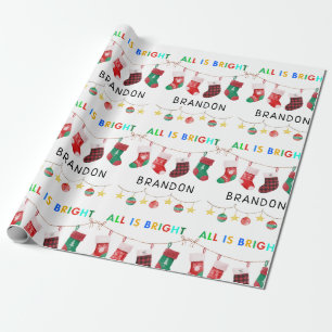 Alles in allem ein personalisierter, heller Weihna Geschenkpapier