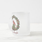 Alles in allem hellroter Kardinal Weihnachtskranz Mattglastasse (Vorderseite Links)