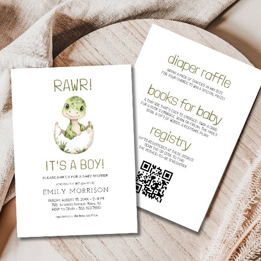 Alles in allem ist es eine Boy Dinosaur Baby Boy D Einladung
