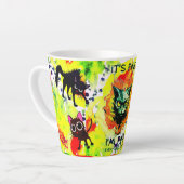 Alles in allem schöne grüne, rot gesprenkelte Tass Milchtasse (Linke Ecke)