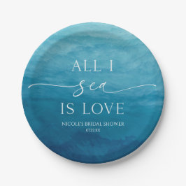 Alles in der See ist Liebe Ocean Beach Brautparty Pappteller