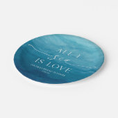 Alles in der See ist Liebe Ocean Beach Brautparty Pappteller (Schrägansicht)